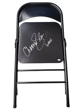 Charlotte Flair Signed Steel Folding Chair WWE Wrestling JSA COA Proof Autograph